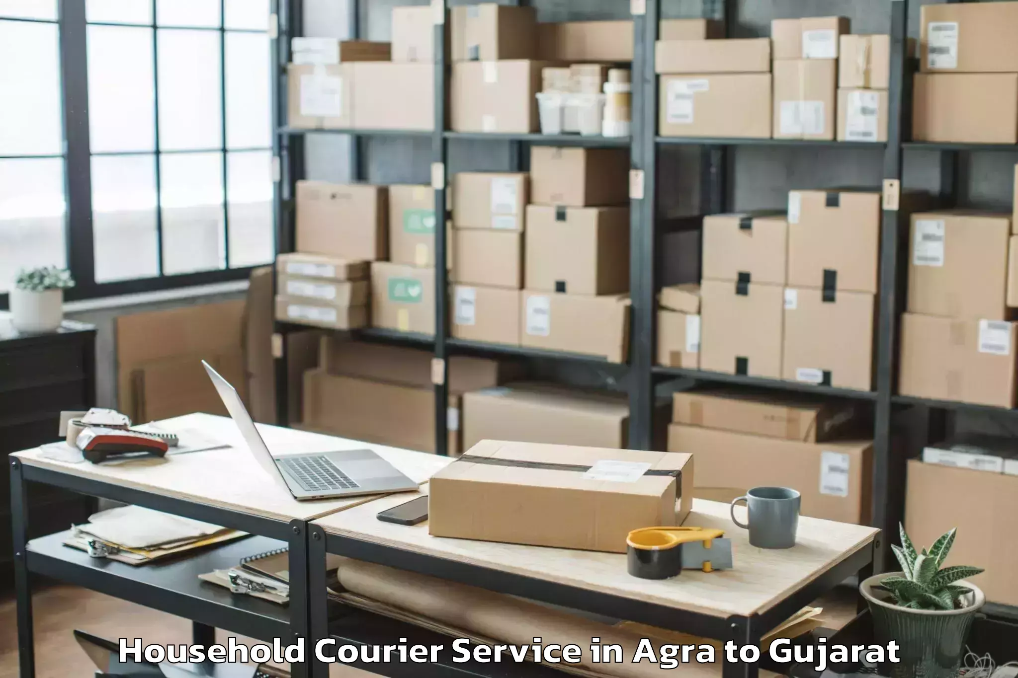 Easy Agra to Indus University Ahmedabad Household Courier Booking